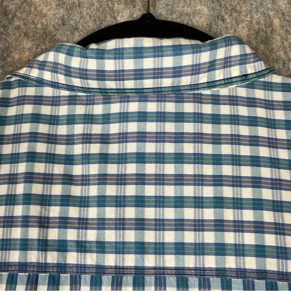 The North Face Men's Blue Orange Green Plaid Button Up Short Sleeve Shirt Sz XL - Picture 10 of 14